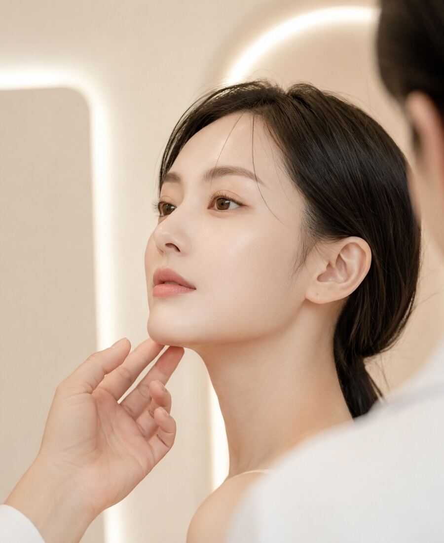 필러 재시술 전 확인하는 뭉침·이동·과교정 개념도